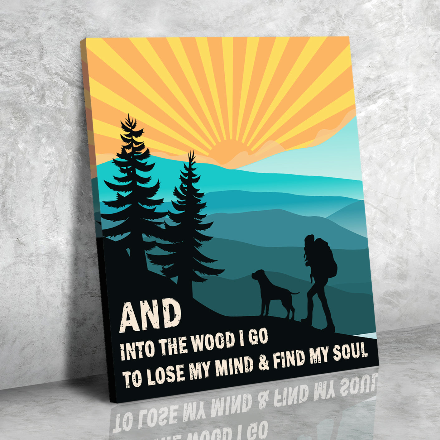 Into The Wood - Dog Hiking Companion - High - Quality Personalized Matte Canvas Print for Pet Lovers
