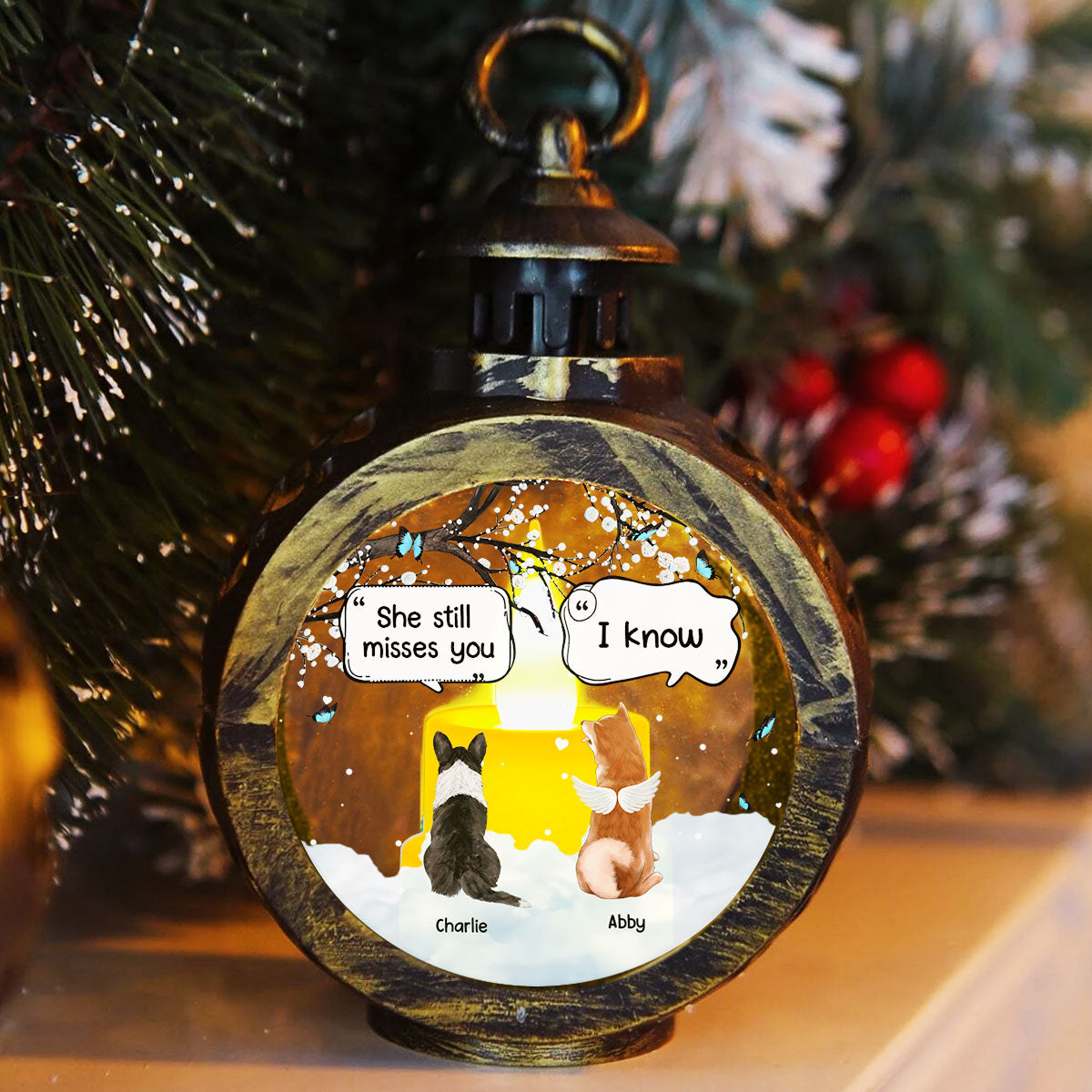 I Know They Miss Me - Exquisitely Personalized Custom Christmas Lantern for Heartfelt Celebrations