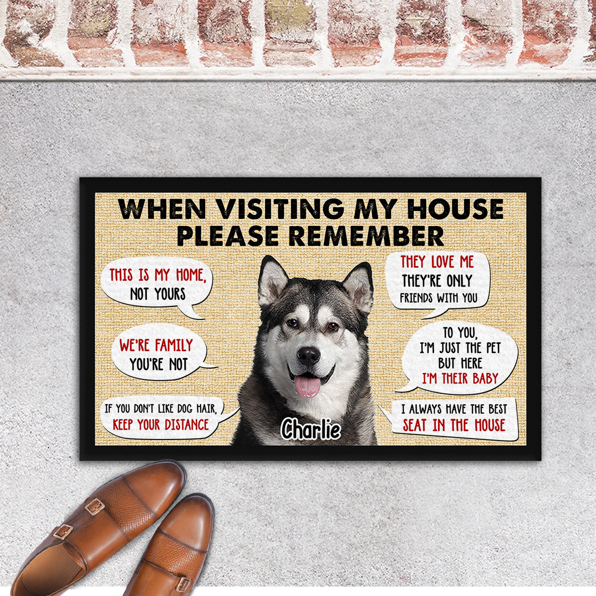 Personalized Custom Doormat with When Visiting Our House Photo - Ideal for Pet Lovers