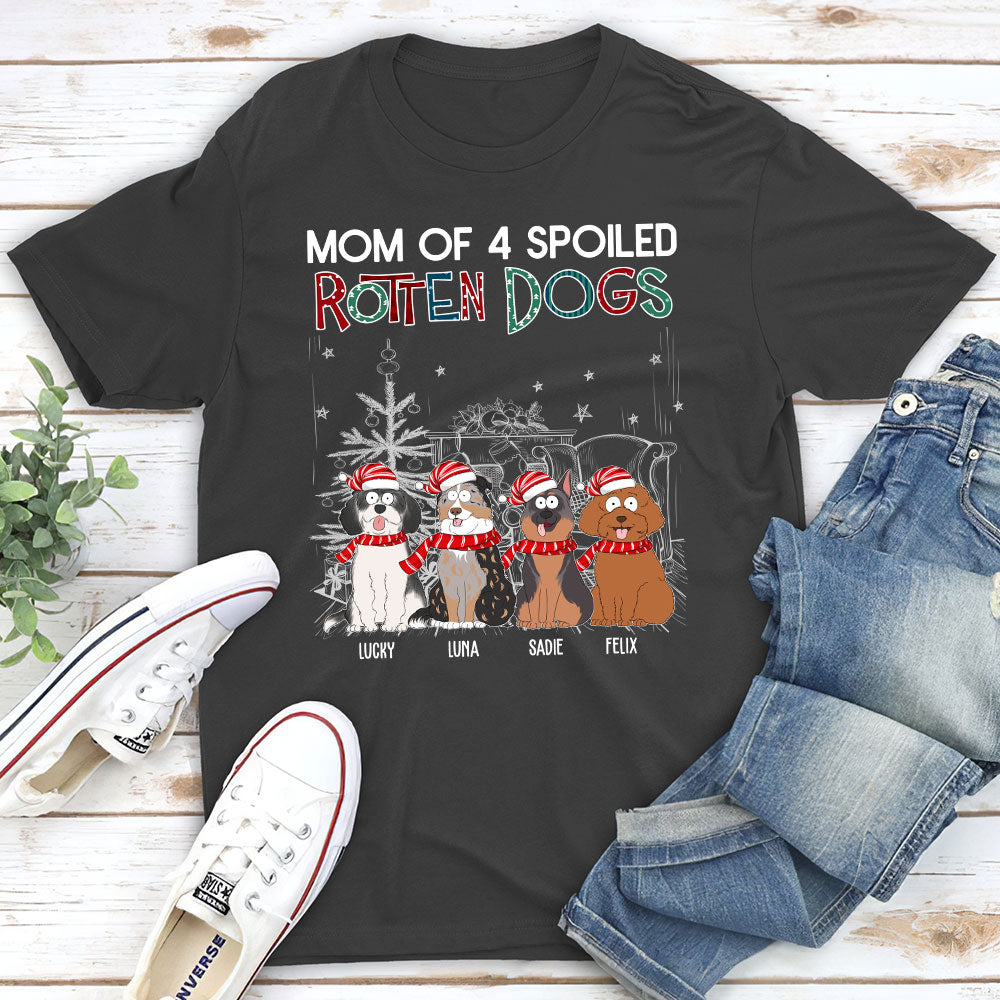 Dad Of A Spoiled Rotten Dog 2 - Personalized Custom Unisex 5.3 oz T-shirt for Pet Lovers