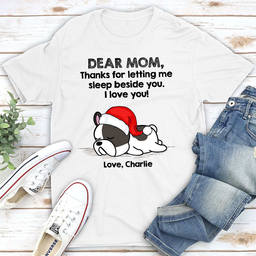 Sleep Beside Pet - Customizable Unisex 5.3 oz Personalized T-shirt for Pet Lovers