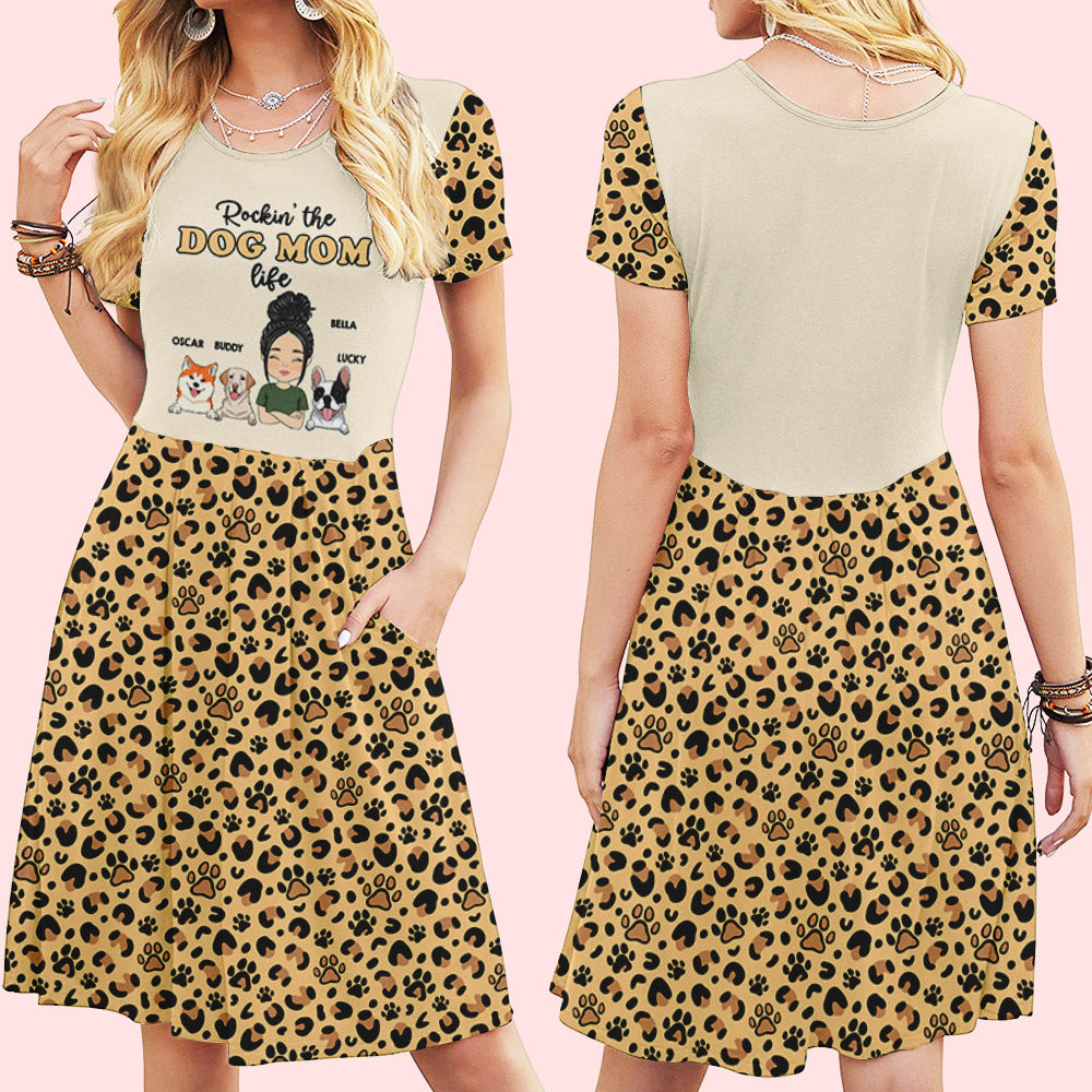 Rockin' Dog Mom - Personalized Custom Casual Swing Dress for All Occasions