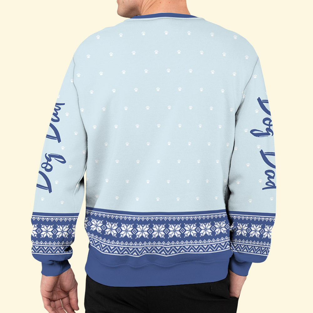Pawlidays Mom Dad - Personalized Custom All-Over-Print Unisex Polyester Blend 8.8 oz Sweatshirt for Pet Lovers