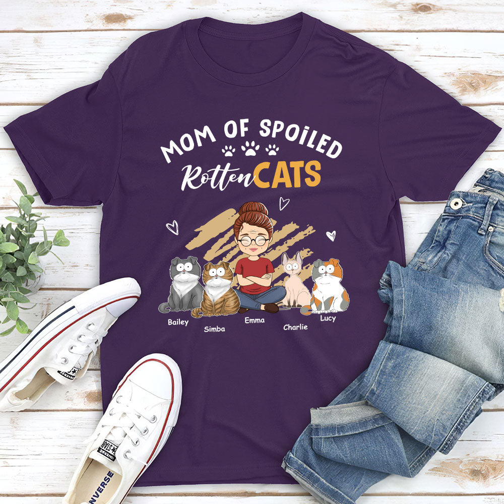 Spoiled Cats Funny - Customizable Unisex Personalized T-shirt for Pet Lovers