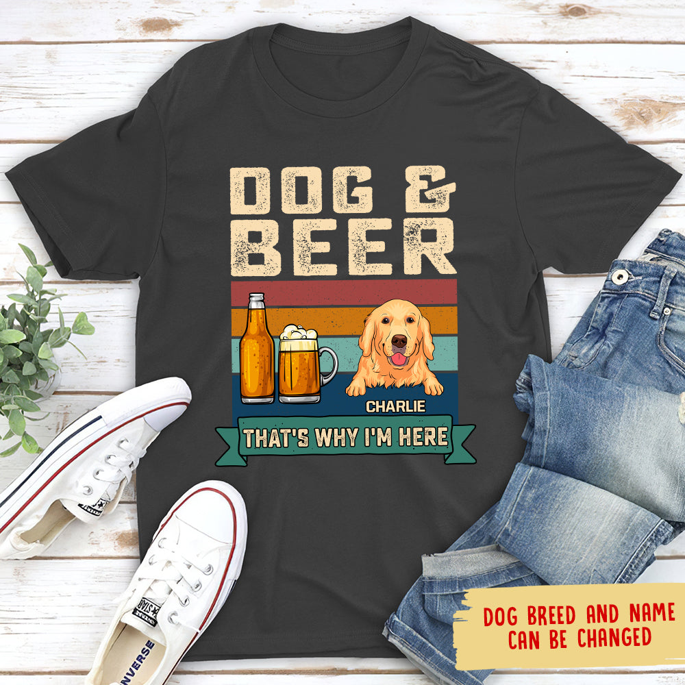 Customizable Unisex Dog And Beer Personalized T-shirt - Ideal for Pet Lovers