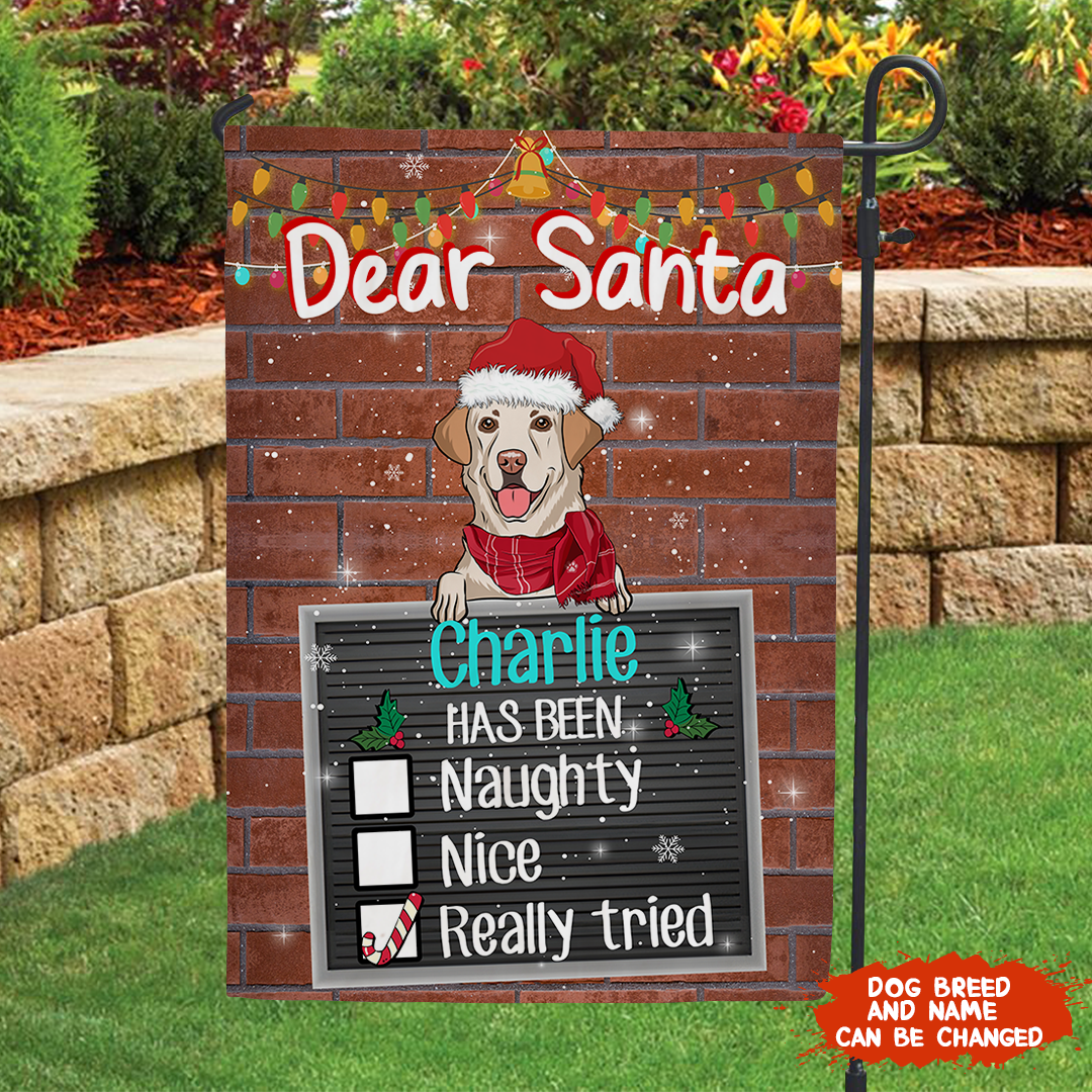 Dear Santa - Personalized Custom Christmas Garden Flag for Pet Lovers - 12' x 18' and 28' x 40' Sizes