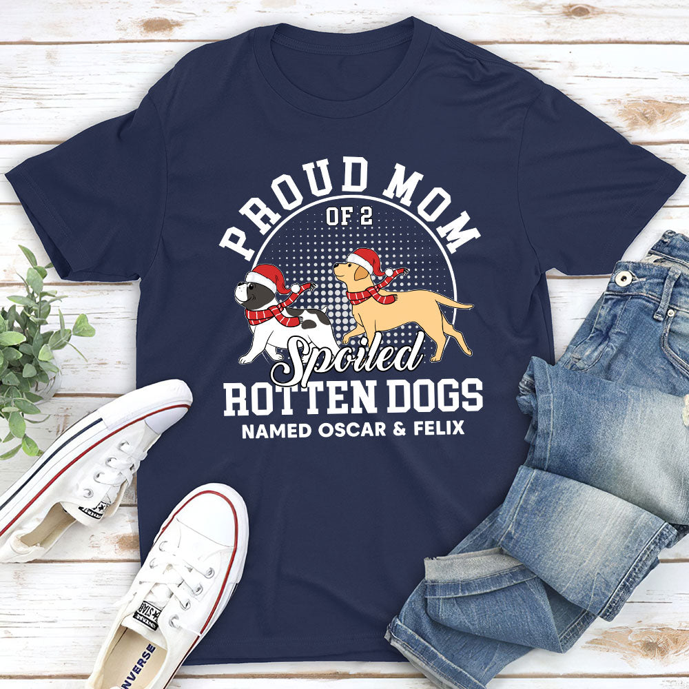 Proud Dad Mom Dogs - Personalized Custom Unisex Cotton Blend T-shirt for Pet Lovers