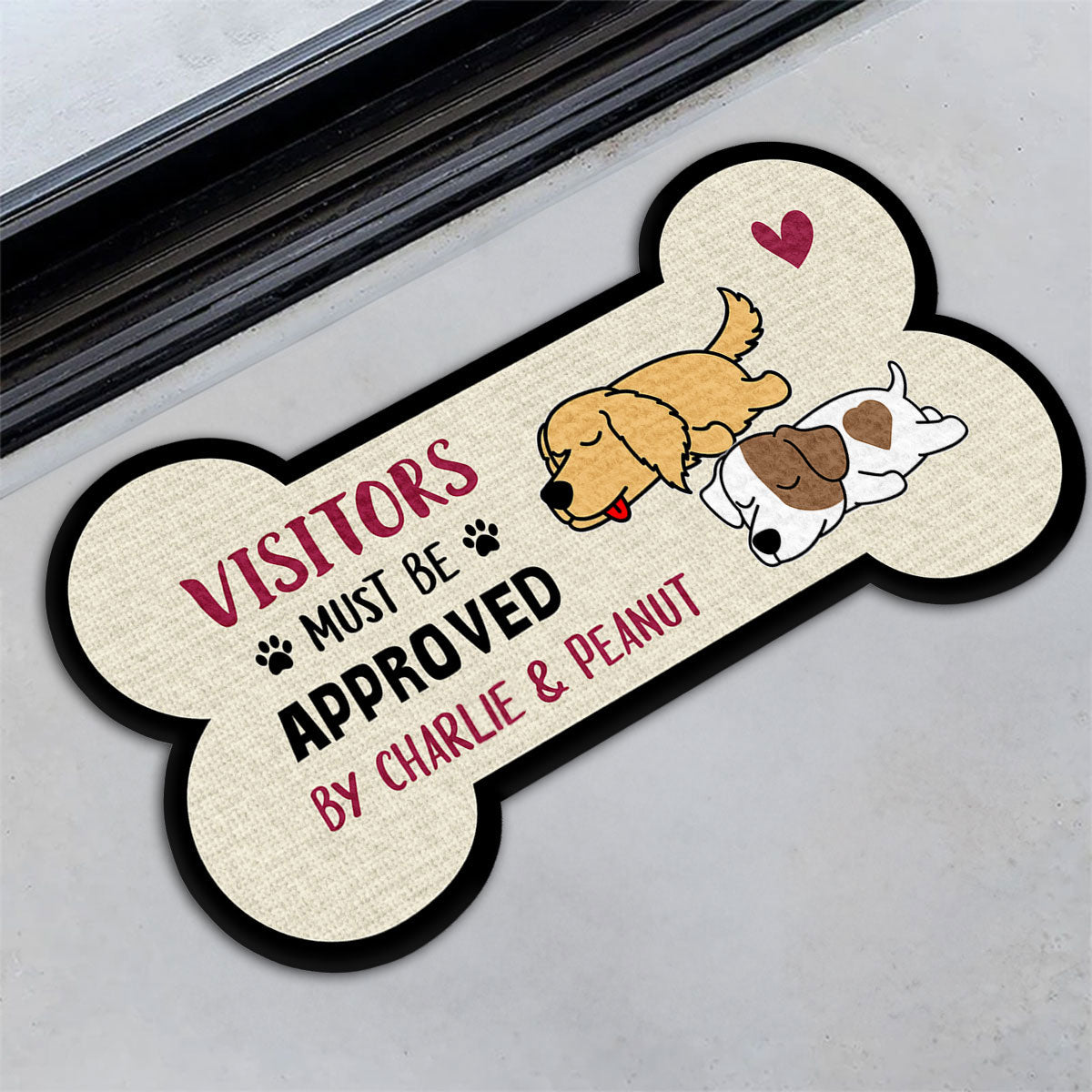 Personalized Custom Doormat - Visitors Must Be Approved, Featuring Your Dog's Picture