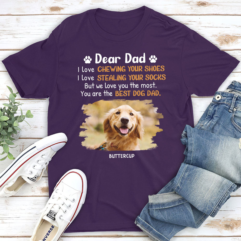 Love You The Most Dad - Personalized Custom Unisex 5.3 oz T-shirt for Pet Lovers