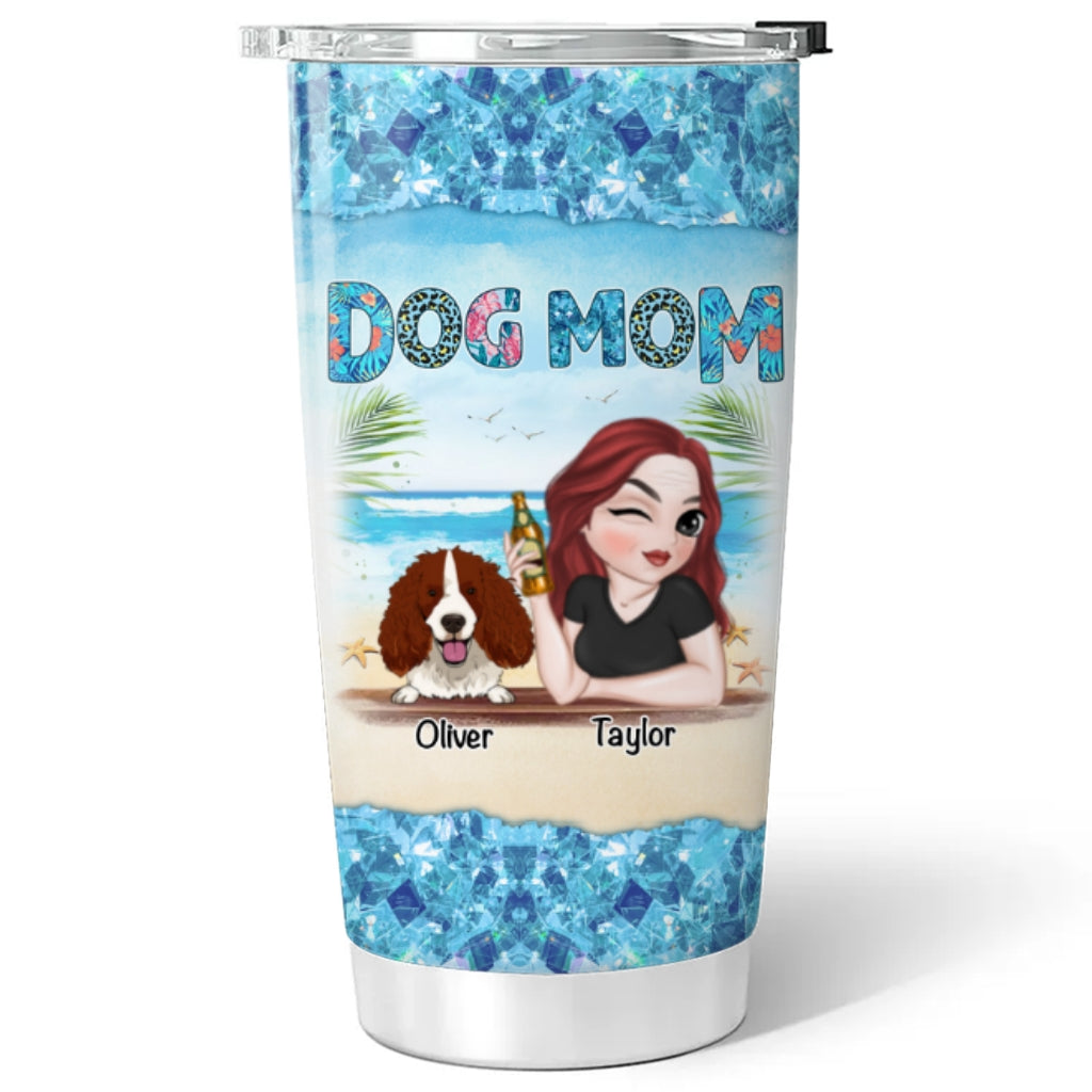 Summertime with Your Furry Companions - Personalized 20oz Custom Tumbler for Endless Enjoyment