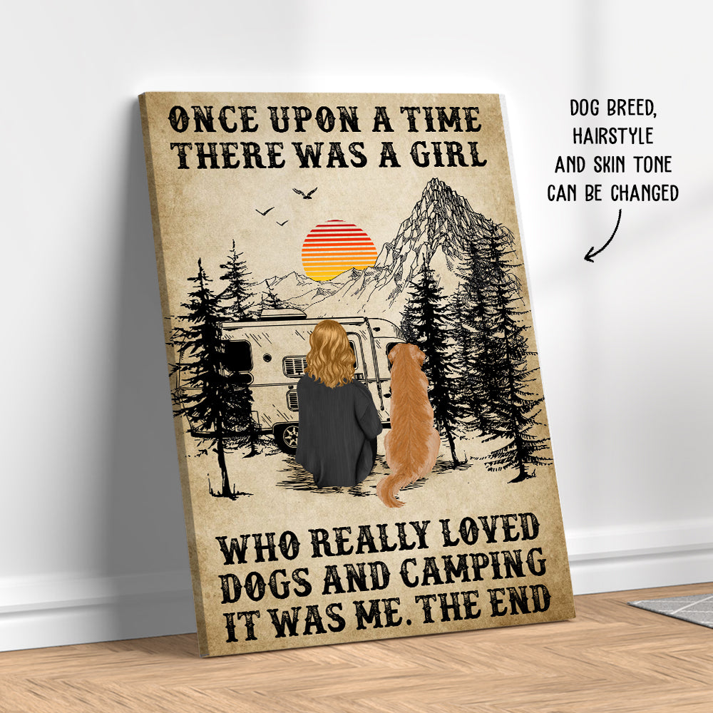 Personalized Custom Camping And Dog Canvas Print - Ideal Gift for Pet Lovers