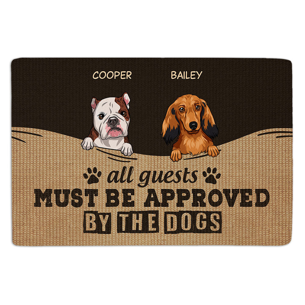 Must Be Approved By The Dog - Personalized Custom Doormat with Cat Picture