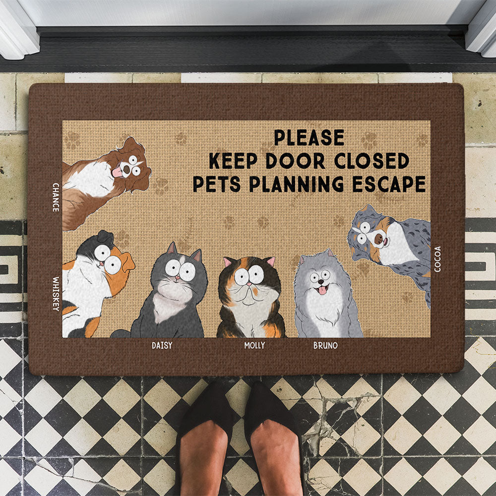 Personalized Custom Doormat to Keep Pets from Opening Doors