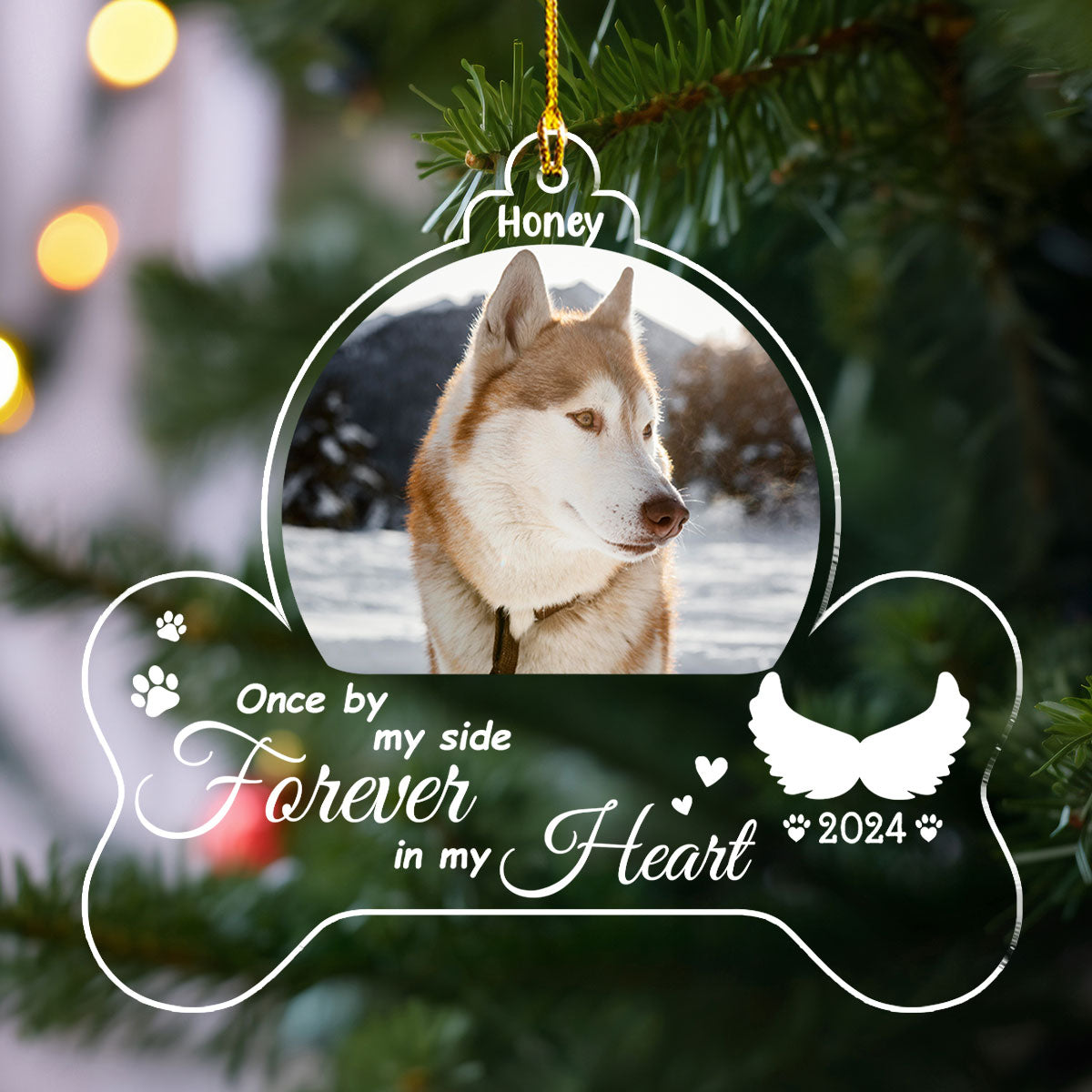 Heartfelt 'We Still Miss You' - Personalized Custom Acrylic Christmas Ornament for Pet Lovers