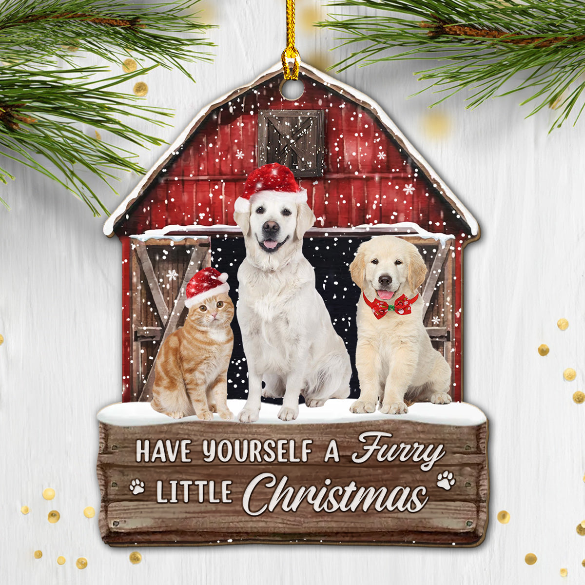Customizable Pet House Christmas Personalized Wood Ornament for Treasured Memories