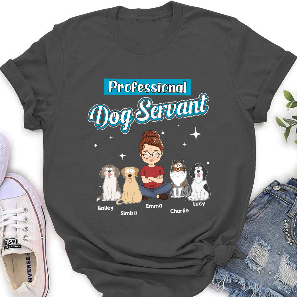 Dog Servant Funny - Customizable Personalized Women's T-shirt for Pet Lovers