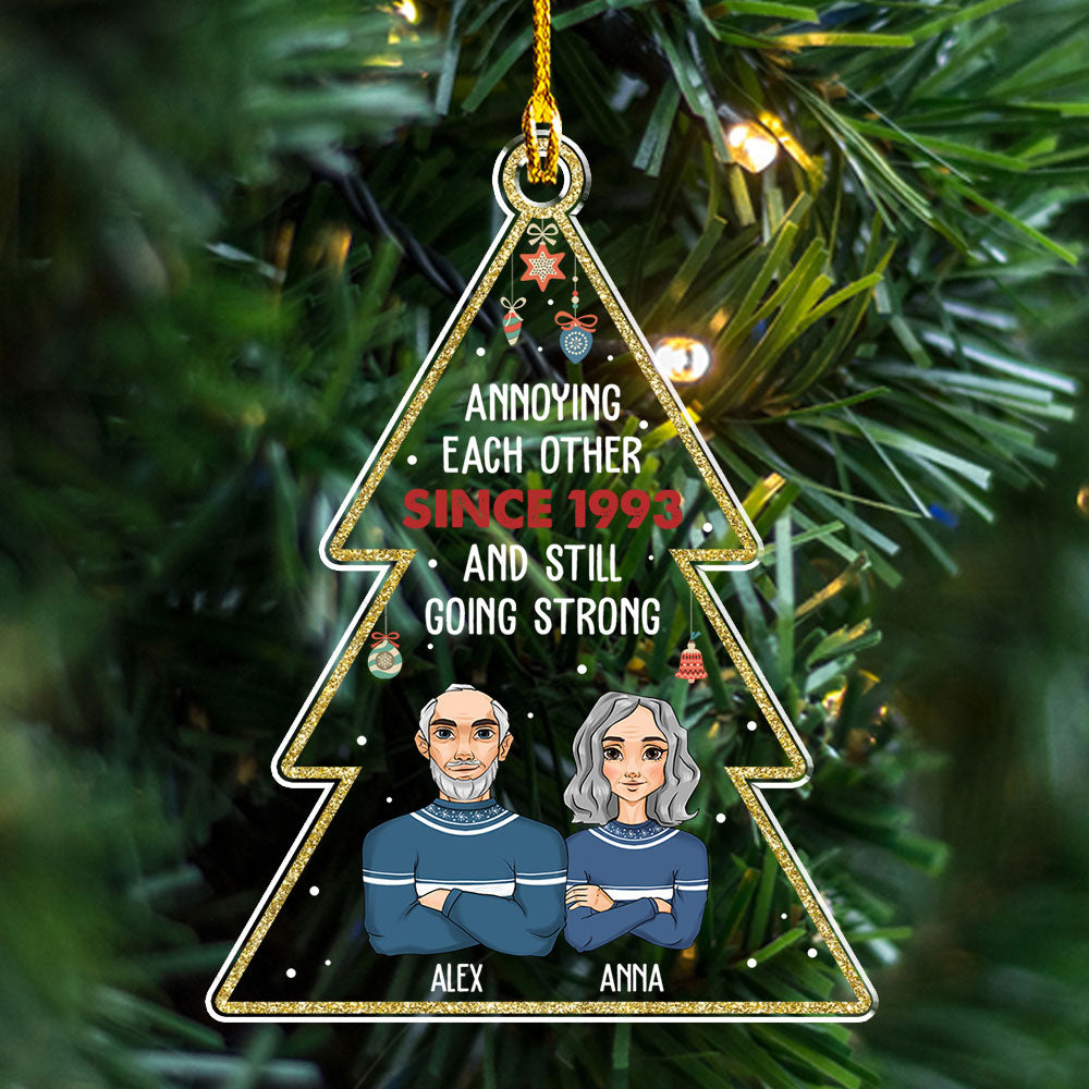 Unique Personalized Custom Acrylic Ornament for Annoying Each Other - Ideal Christmas Keepsake