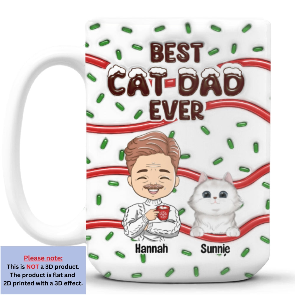 Best Dog and Cat Lover Mom Dad - Personalized Custom 3D Inflated Effect 11oz and 15oz Ceramic Mug