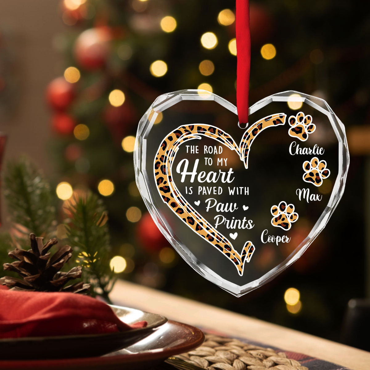The Enchanting Road To Fur Mom's Heart - Personalized Custom 8mm Thick 3.07-inch Tall Glass Ornament