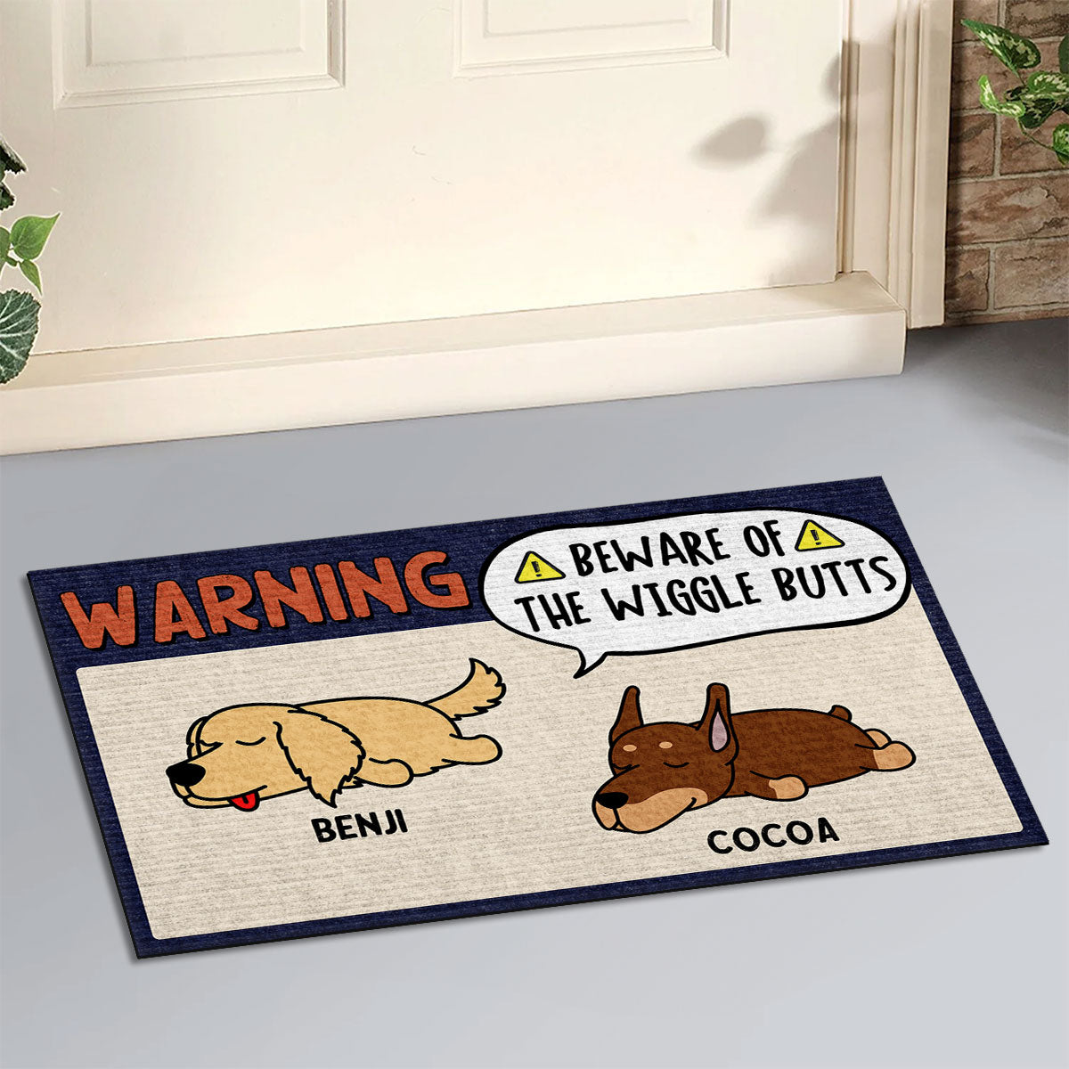 The Wiggle Butt - Personalized Custom Doormat with Your Beloved Pet's Picture