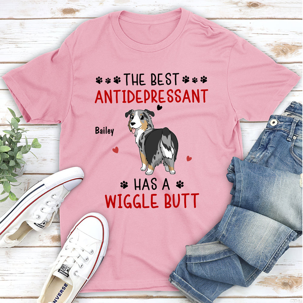 My Antidepressant - Personalized Custom Unisex 5.3 oz T-shirt for Pet Lovers