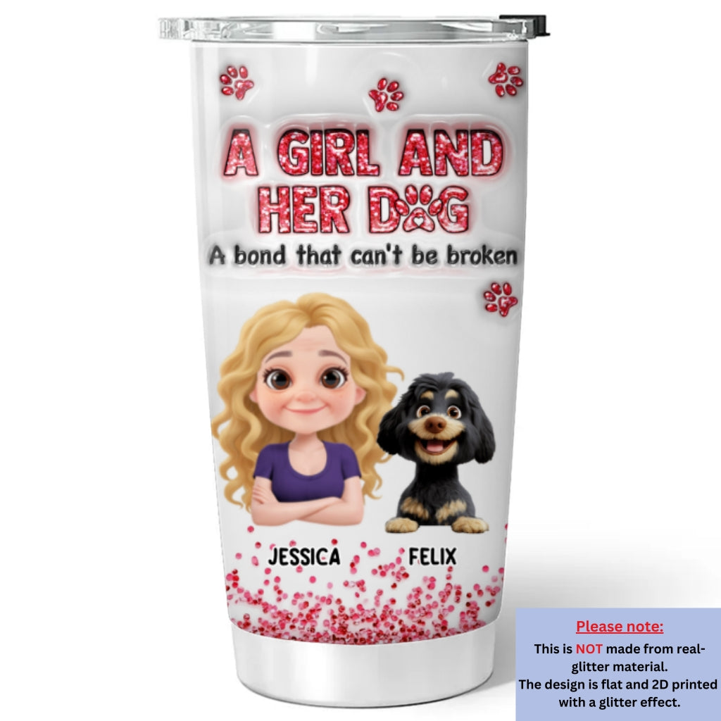 Forever Love My Dog - Personalized Custom 3D Inflated Effect 20oz Stainless Steel Tumbler for All Occasions