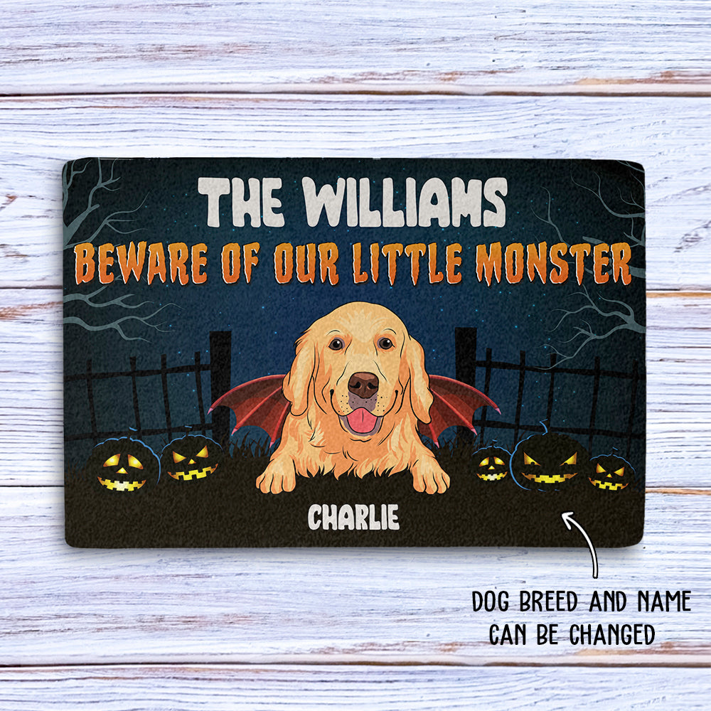 Little Monster - Customizable Personalized Dog Picture Doormat for Pet Lovers
