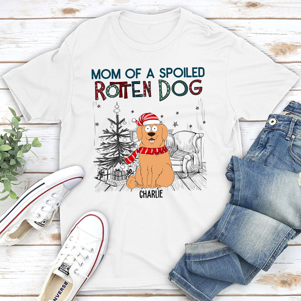 Dad Of A Spoiled Rotten Dog - Personalized Custom Unisex 5.3 oz T-shirt