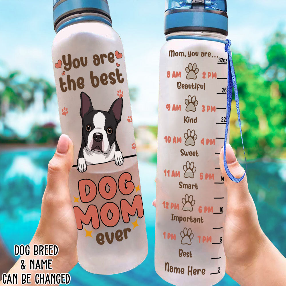 You Are The Best - Personalized Custom Time - Marked Water Tracker Bottle for Pet Lovers