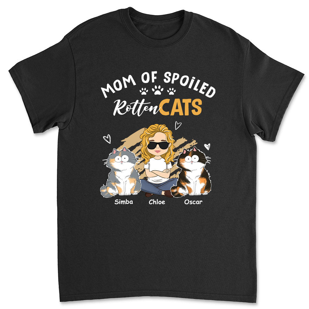 Spoiled Cats Funny - Customizable Unisex Personalized T-shirt for Pet Lovers