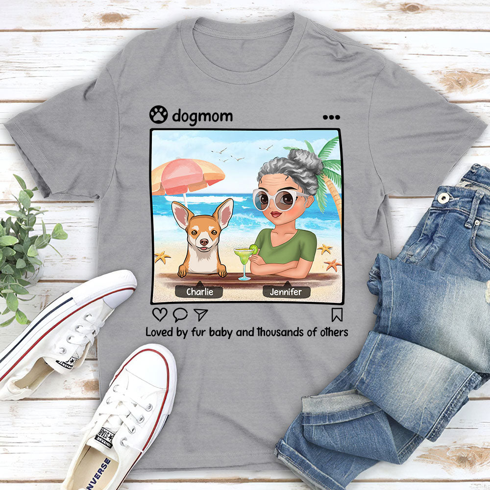 Dog And Mom - Personalized Custom Unisex Heavy Cotton T-shirt for Pet Lovers
