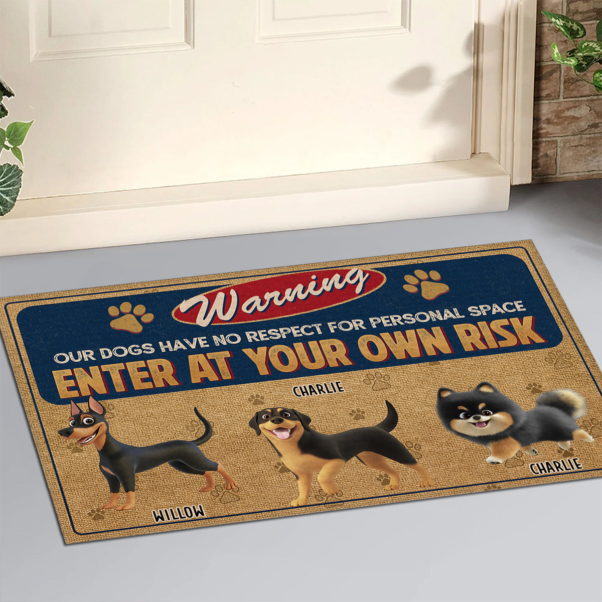 No Respect For Personal Space - Customizable Personalized Pet Picture Doormat