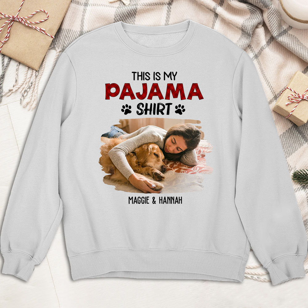 Personalized Custom Sleeping Pajama Shirt Photo Sweatshirt - 8.0 oz Unisex Fit