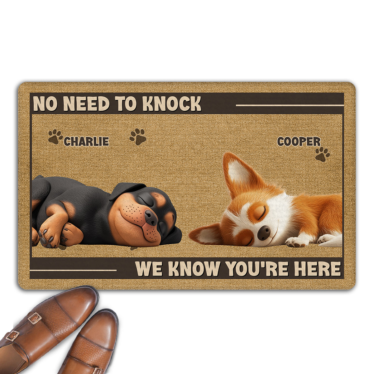 No Need To Knock - Personalized Custom Pet Doormat with Vibrant Sublimation Printing