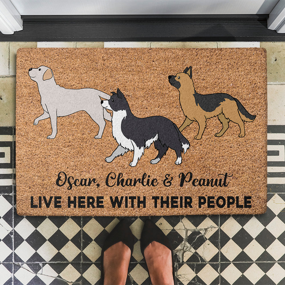 Dog Lives Here - Customizable Personalized Dog Picture Doormat
