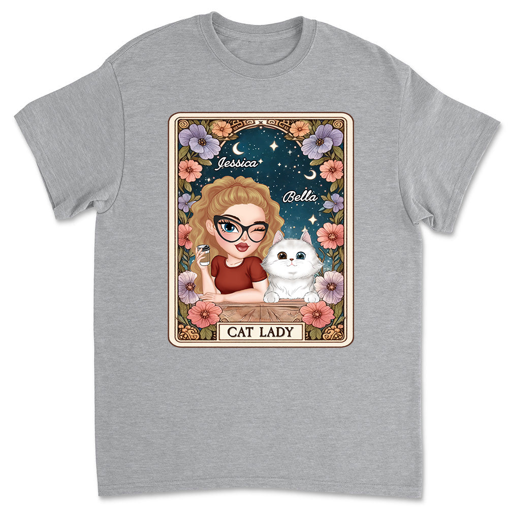 Unique Cat Lady Tarot Personalized Custom Unisex 5.3 oz T-Shirt