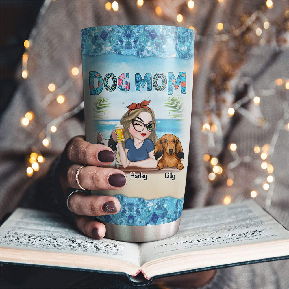 Summertime with Your Furry Companions - Personalized 20oz Custom Tumbler for Endless Enjoyment