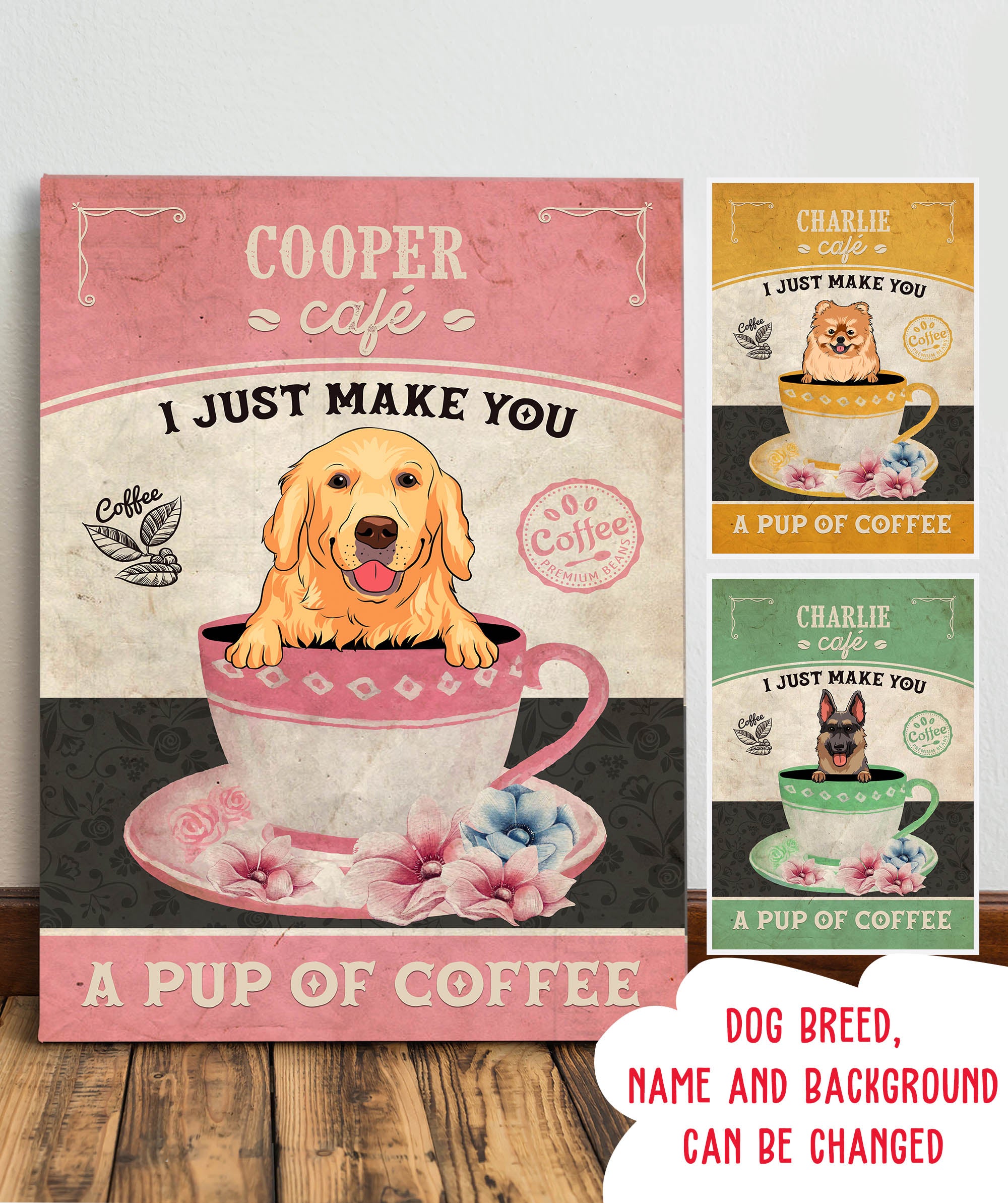 A Pup Of Coffee - Personalized Custom Matte Canvas for Home Decor Wall Art - Ideal Gift for Pet Lovers