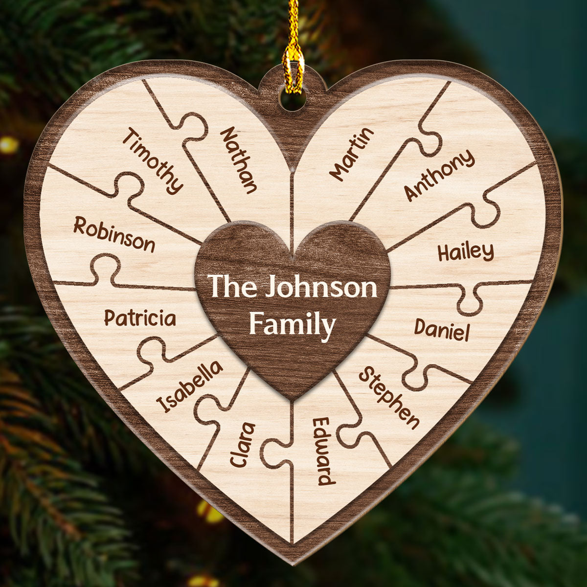Together We Make Family - Exquisite Personalized Custom 1 - layered Wood Ornament for Heartwarming Moments