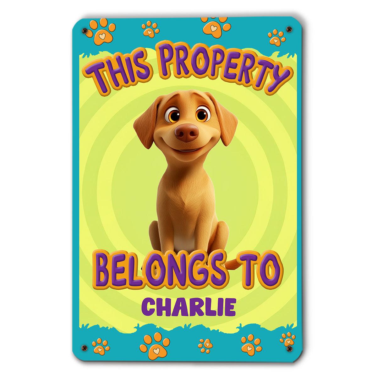 Unique Personalized Custom Metal Sign - This Human Belongs To Us Cartoon