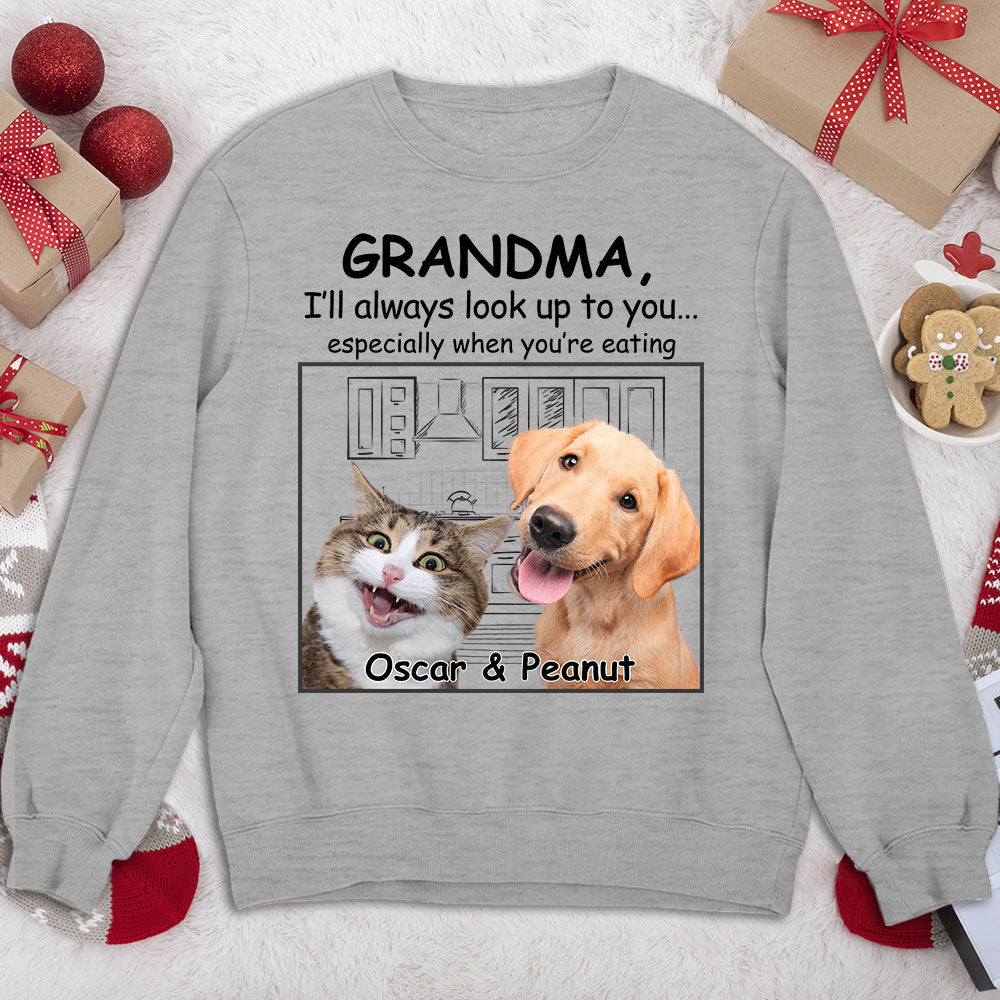Pets Look Up To You - Customizable Personalized Unisex 8.0 oz Sweatshirt for Pet Lovers
