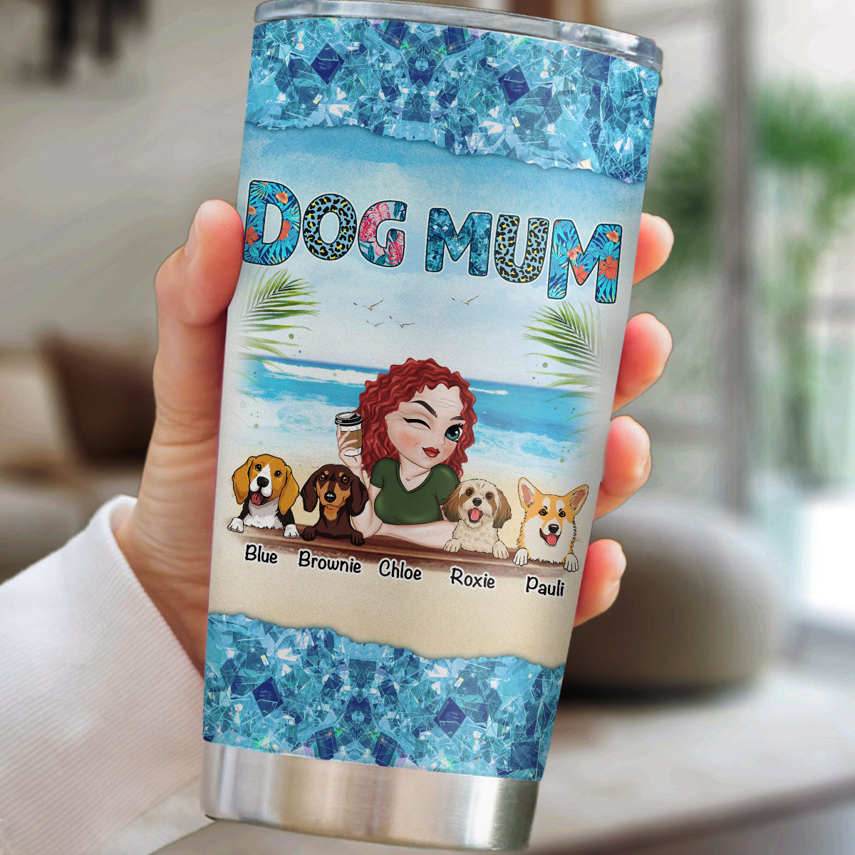 Summertime with Your Furry Companions - Personalized 20oz Custom Tumbler for Endless Enjoyment