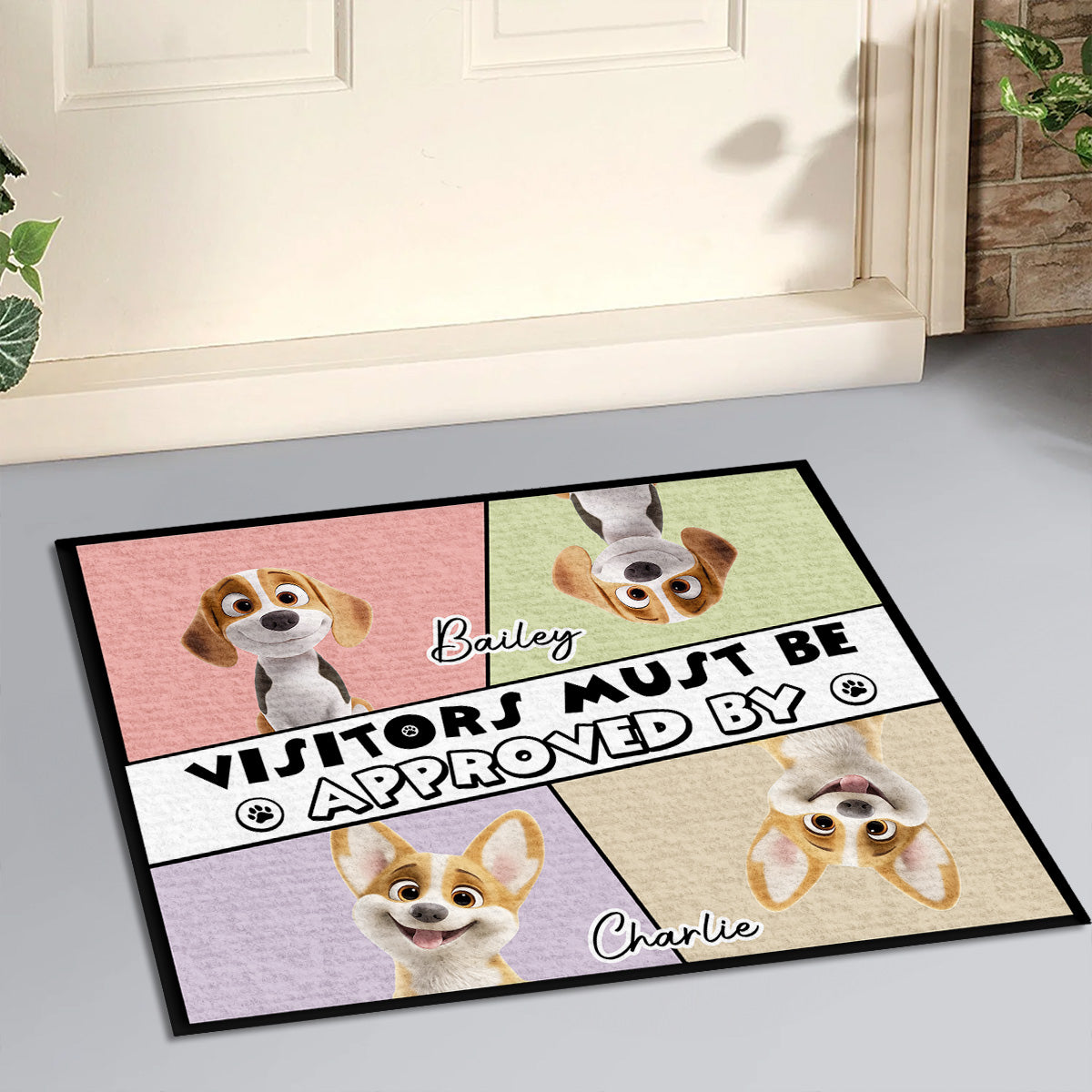Cool Dogs Approved - Personalized Custom Doormat with Three Size Options