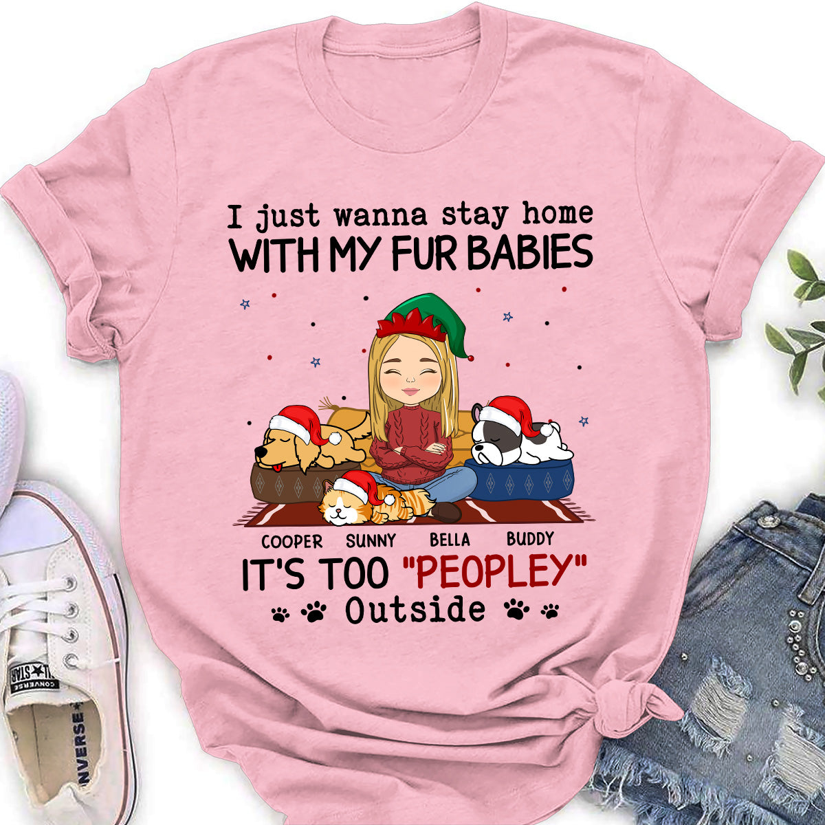 It Is Too Peopley Outside Ver Pet - Personalized Custom Women's T-shirt: Perfect Gift for Pet Lovers