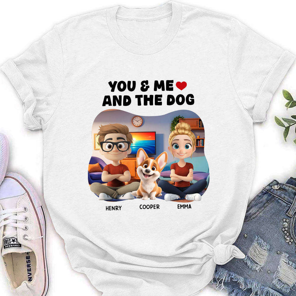 You Me And Dogs - Personalized Custom Women's Cotton Blend T-Shirt for Pet Lovers