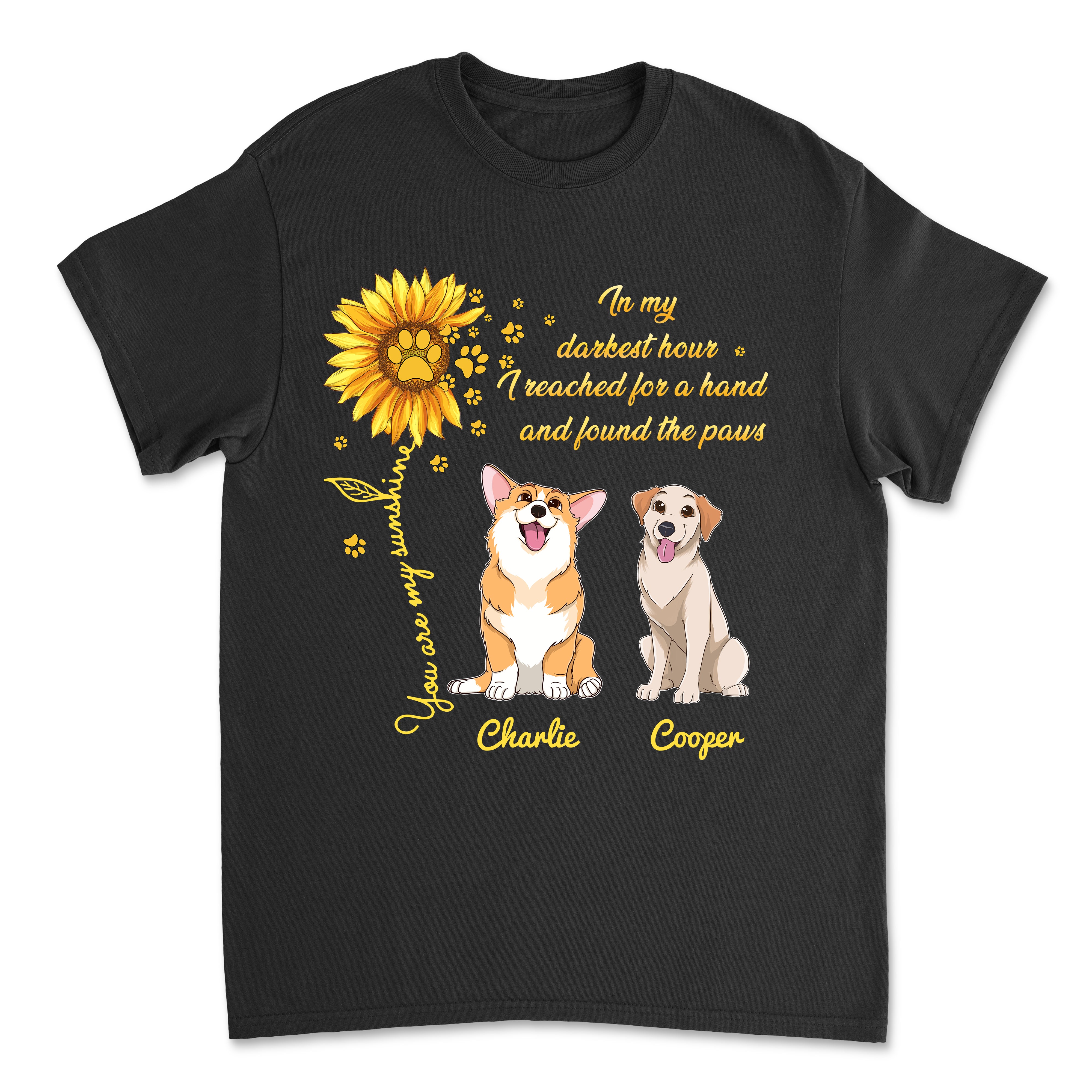 My Dog My Sunshine - Personalized Custom Unisex 5.3 oz T-shirt for Pet Lovers