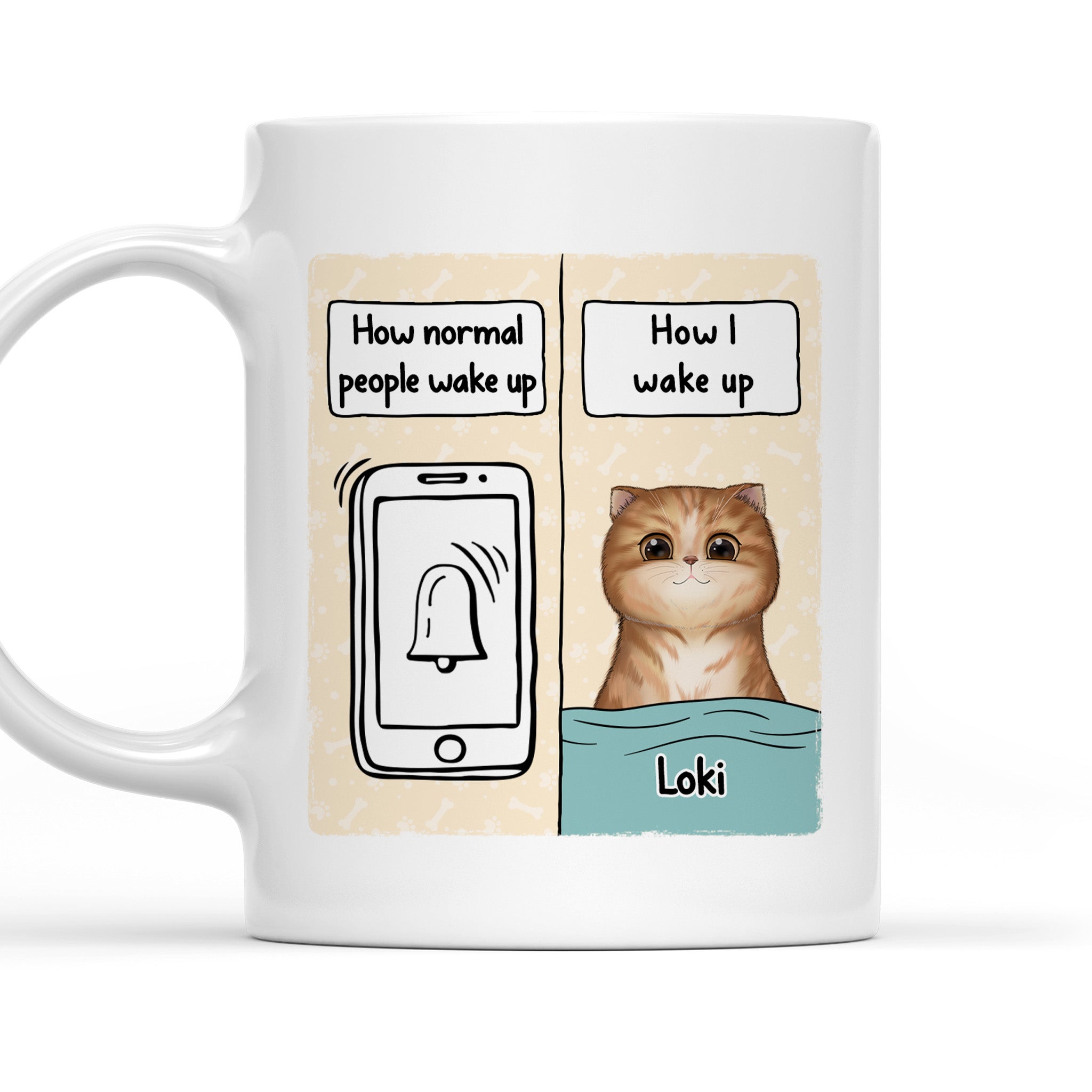 Unique Personalized Custom Coffee Mug for Cat Enthusiasts - How Cat People Wake Up