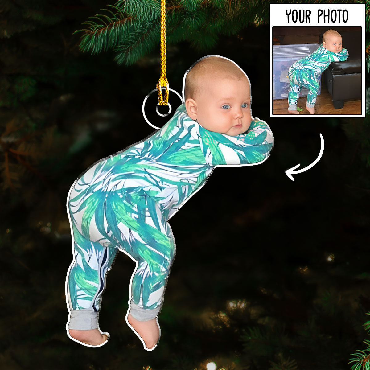 Funny Moment - Personalized 4' Diameter 0.2' Thick Custom Acrylic Christmas Ornament