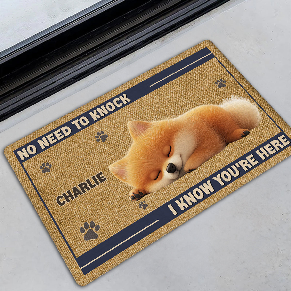 No Need To Knock - Personalized Custom Pet Doormat with Vibrant Sublimation Printing