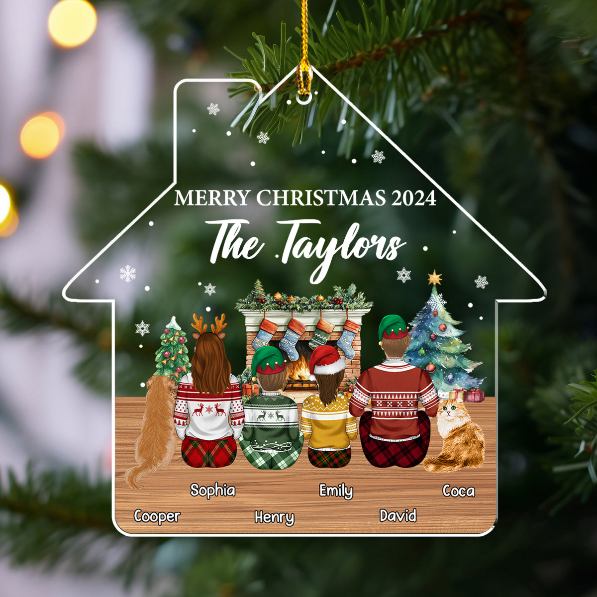 Customizable Family Reunion Christmas Personalized Acrylic Ornament